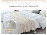 Khaki 1130*170cm Nordic Style Tassel Knit Throw Blanket - Soft Polyester Sofa Blanket with Pineapple V888-ELOSUNG50759