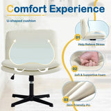 Faux Leather Home Office Chair -Beige V226-SW2006BG