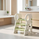 Whiteren's washing stairs, kids bathroom steps, toddler step stool, bathroom stool for kids, V1106-843-WHI-70702