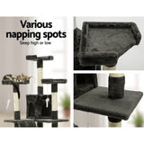 i.Pet Cat Tree 180cm Tower Scratching Post Scratcher Wood Condo House Toys Grey PET-CAT-HSCT076-180-GR