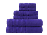 Purple Luxury Cotton Towel Set - 6-Piece Ultra-Soft Bath, Hand, and Washcloth Set V888-ELOSUNG15841