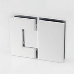 120x90cm Corner Frameless Shower Screen with White Channel and SS Hinges, Round Knob Handle V63-891601