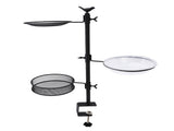 Deck Bird Feeder for Railing Mount Detachable Outdoor Balcony Three Trays Bath Fence V1294-YM0901-3111240176111