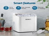 Devanti Ice Maker Machine Portable 12kg Countertop w/Self Cleaning 1.2L White IM-ZB-OL-15A-WH