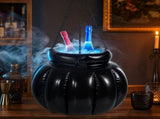 Halloween Inflatable Witch Cauldron Cooler With Mist Maker, Black Pumpkin Ice Bucket With LED Lights V1366-AZ2-W-13181