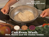 Stainless Steel Kitchen Strainer For Washing Rice, Pasta And Small Grains fruits or strain rice V1192-AZ-W-15005