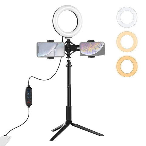Live Broadcast Phone Bracket & Tripod Mount With Extension Rod & 6.2 Inch Led Ring Light Kit PRL-8303TKP_NZ
