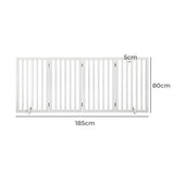 PaWz Wooden Pet Gate Dog Fence Safety White 800x 3MM PT1060-4XL-WH
