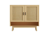 Artiss Shoe Rack Cabinet Rattan 5-tier 20 Pairs Dani FURNI-G-SHOE-RAT-01-WD-AB