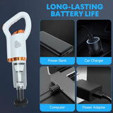 Compact Cordless Vacuum Cleaner with High-Power , ABS, White - Portable Car and Home Use V1366-AZ2-W-16128