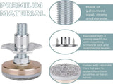 8 Pack Heavy Duty Furniture Levelers, 3/8-16 Adjustable Leg Levelers for Tables Chairs, Silver V1188-MS-721-233