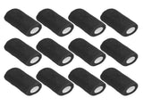12Pcs Bandage Wrap Natural Latex Elastic Self Adhesive Wrap for Cows Dogs Horses 10cm Black V1294-YM0523-3111220104716