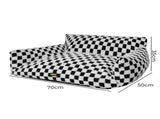 Pawz Pet Bed Plush Checkered Dog Bed Washable Cat Bed PT1370-M-AU