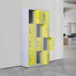 12-Door Locker for Office Gym Shed School Home Storage - Standard Lock with 2 Keys V63-838931