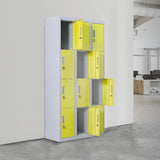 12-Door Locker for Office Gym Shed School Home Storage - Standard Lock with 2 Keys V63-838931