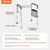 VEVOR Foldable Toilet Safety Rail Toilet Rail with Non-Slip Handles for Seniors V952-SJLDJYKAQLGLELIDJV0