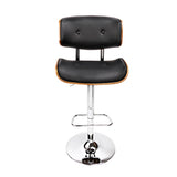 Artiss Bar Stools Gas Lift Leather Black BA-TW-8045-BK