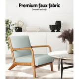Artiss Armchair Fabric Grey Olive UPHO-C-ARM-5099-GY