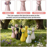 Handcrafted Cat Statue Ceramic Ashes Urn for Cats - Beloved Pet Cremation Urn, Funeral V1107-135-63463-YEL