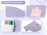 2PCS Desk Message Boards, Desktop Memo Boards with Metal-gripping Pen Holder & Flower Pins, V1192-AZ-W-18413