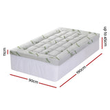 Giselle Bedding 1500GSM Pillowtop Mattress Topper Bamboo Mattress Pad for Back Pain Relief Washable TOPPER-BAM-11-S