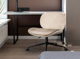 Office Desk Chair - Velvet Armless Swivel Study Seat OVOID PALE KHAKI V274-FT-VOC-003BK-KH