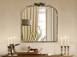 Antique Baroque Arched Wall Mirror Rose Edge Decorative Mirror Fireplace Entryway V767-YSJ-Z113-S