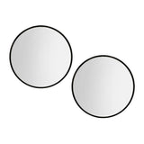 Embellir 2 Wall Mirror Makeup 70cm Home Decor Framed Mirrors Bathroom Round Black MM-E-WALL-ROU-BK-70-X2
