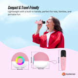 Mini Karaoke Machine and 2x Wireless Microphones Portable Bluetooth Speaker Pink V238-SUPDZ-41169049813072