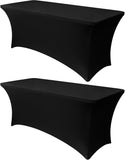 2 Piece Stretch Tablecloth Spandex Black, 183 x 75 x 75 cm V1237-ZY-818-132
