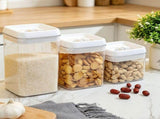 Tall Storage Container with Lid Air Tight Easy Open Ring Top, Clear Acrylic Skinny Canister Jar for V1370-AZ4-12444