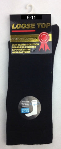 10x Pairs COTTON Rich LOOSE TOP SOCKS Medical Circulation Diabetic Comfort BULK - V563-10COTTONLTSOX-BLK6-11