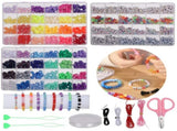 72-Color Friendship Bracelet Kit, Complete DIY Craft Set with 48-Grid Pony Beads and 24-Grid Letter V1192-AZ-W-18435