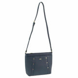 Morrissey Italian Womens Structured Leather Cross Body Handbag Bag Ladies - Navy V563-MO-3163-NAVY
