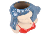 Girl Face Vase Modern Decorative Sculpture Ceramic Head Flower Vase for Living Room Bedroom Office V1294-YM0706-3115230067112