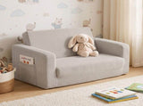 Artiss 2-in-1 Sofa Foam Couch with Side Pocket Light Grey SBED-M-FLOOR-KIDS-GY