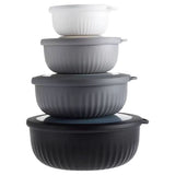 4Pcs Mixing Bowl With Lid Preparation Bowl With Color Cooking And Lid Wide And Deep Plastic Set V1366-AZ2-W-18281