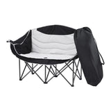 Weisshorn Camping Chair Double Folding Moon Chair Portable Seat 240KG CAMP-D-C-MOON-D-WHBK