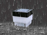 Solar LED 2In x 2In Fence Post Cap for Wrought Iron and Aluminum or Garden, Solar Fence V1366-AZ2-W-05026