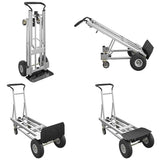 Black 4 In 1 Folding Toe Plate Hand Truck for Heavy Loads, Aluminium and Steel Hybrid V178-69004