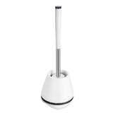Toilet Brush and Holder, Toilet Bowl Brush and Holder with Long Handle, Plastic Holder Easy to Hide, V1192-AZ-W-13602