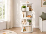 Levede Rotating Bookshelf Corner 4 Tier 3-Section Storage Display 5kg Home White CH1191-AU