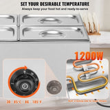 VEVOR Commercial Electric Food Warmer 4-Pan Countertop Buffet 15L Bain Marie V952-SYSPBWQPTK41MK1TQV3