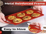 Silicone Muffin Top Pan & Metal Frame Round Egg Baking Pan V1258-DP02-C-28