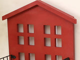 Wall Storage Shelves Hand Made Wood House Shape Wall Mounted Shelf for Bedroom Living Room Red V1294-YM0716-3115220072912