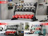 Everfit Dumbbell Rack 3-Tier Heavy Duty Weight Storage for Home Gym 300kg Capacity Black FIT-I-RACK-3L