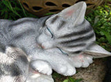 Desktop Decor,Garden Sleeping Cat Statue Garden Collection Resin and Stone Decorative Garden V1192-AZ-W-28033