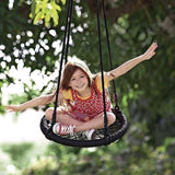 Kids Rope Swing Round Outdoor Birds Crows Nest Spider Web Swing Seat 65cm V63-832041