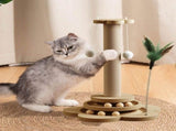Cat scratch pole 15.75 inches non shedding sisal climbing frame to relieve boredom, family indoor V1370-AZ4-09277