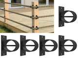 5 Packs Black Rope Support Holder with Cross Screw Securing Rope Drop Ring Brackets Stainless Steel V1192-AZ-W-6674